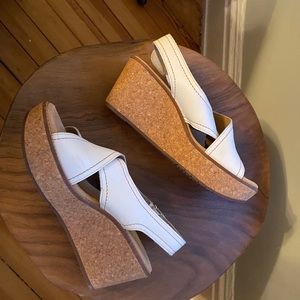 Clarks Artisan White Caslynn Shae Cork Wedge